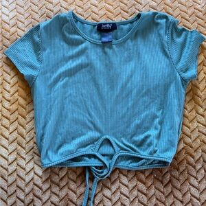 Forever 21 Aqua Ribbed Crop Top